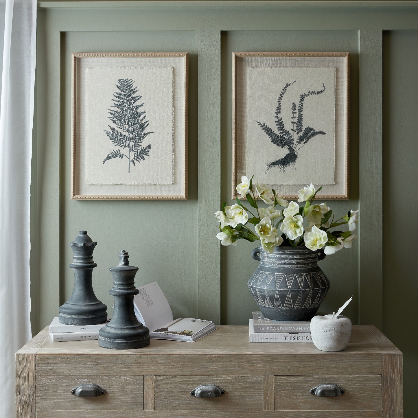 Flora & Fauna Collection Beech Fern On Linen In Beaded Frame - image 4