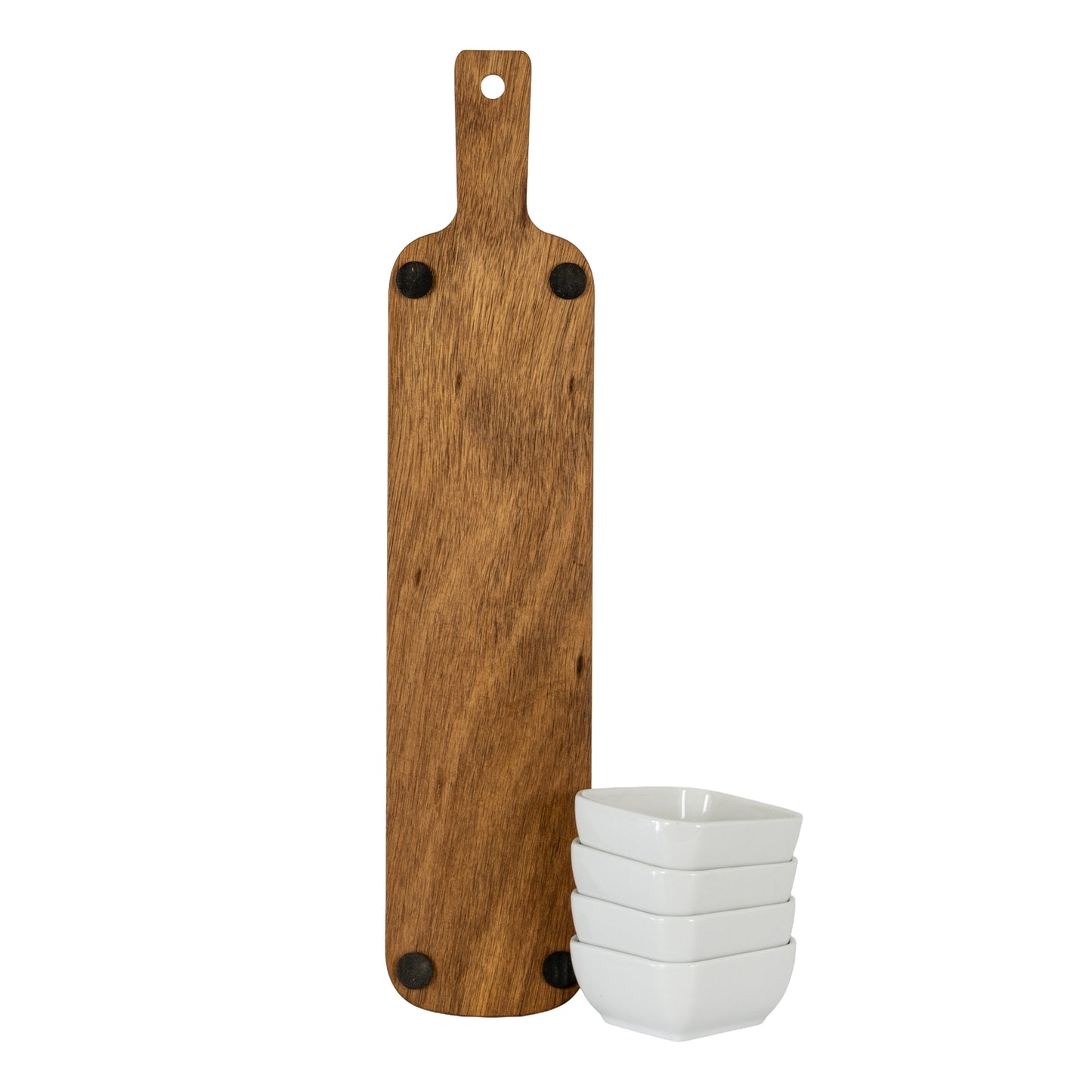 Acacia Serving Board including Four Ceramic Serving Bowls - image 5