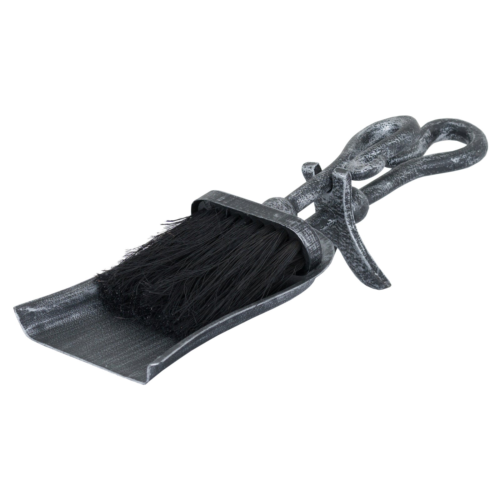 Silver Brushed Steel Crook Top Hearth Tidy Set - image 2