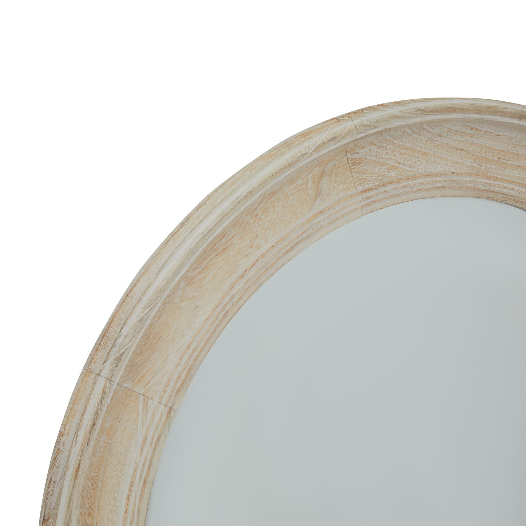 Washed Wood Round Framed Mirror - image 2