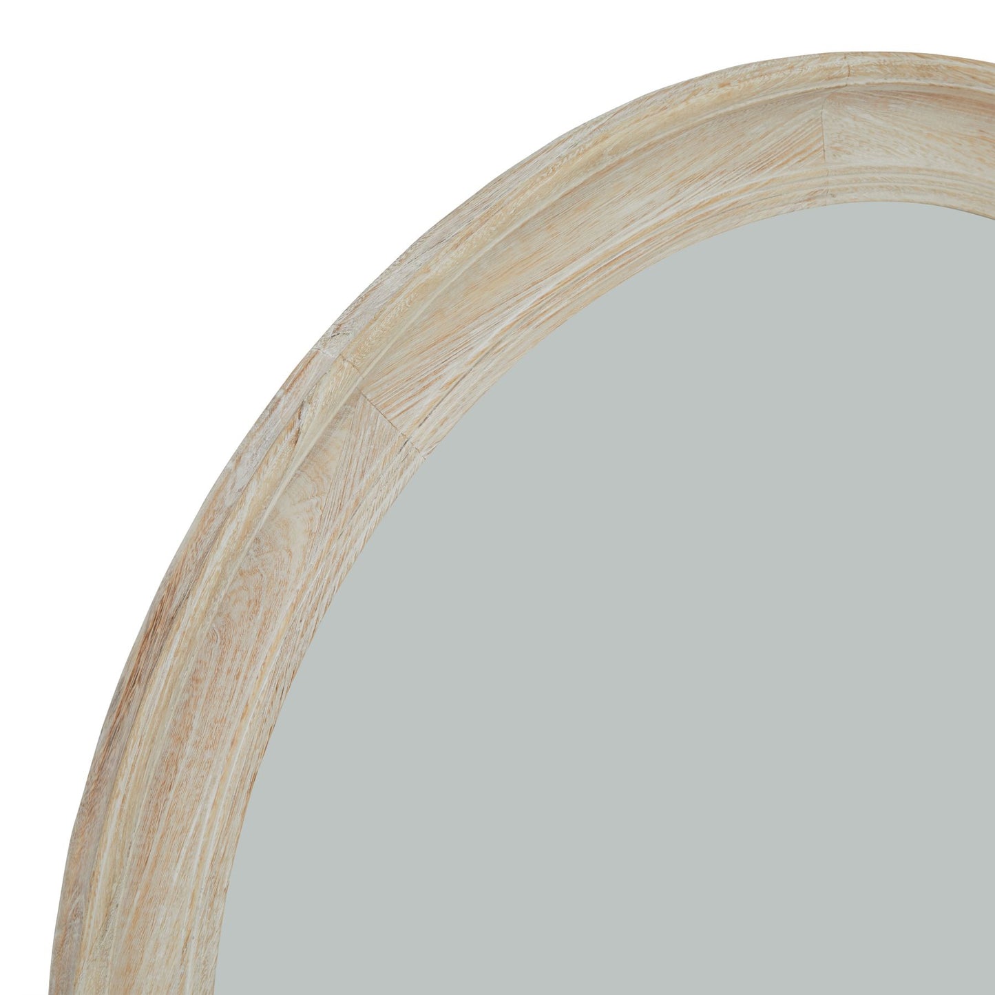 Washed Wood Round Framed Large Mirror - image 2