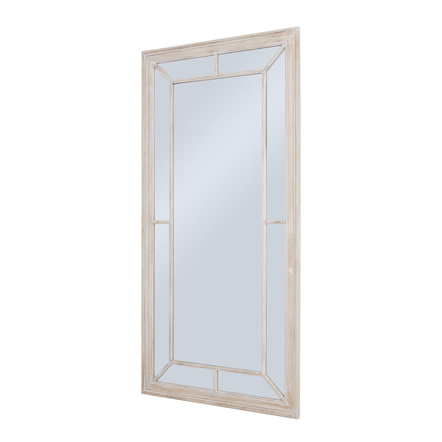 Large Washed Wood Framed Window Mirror - image 2