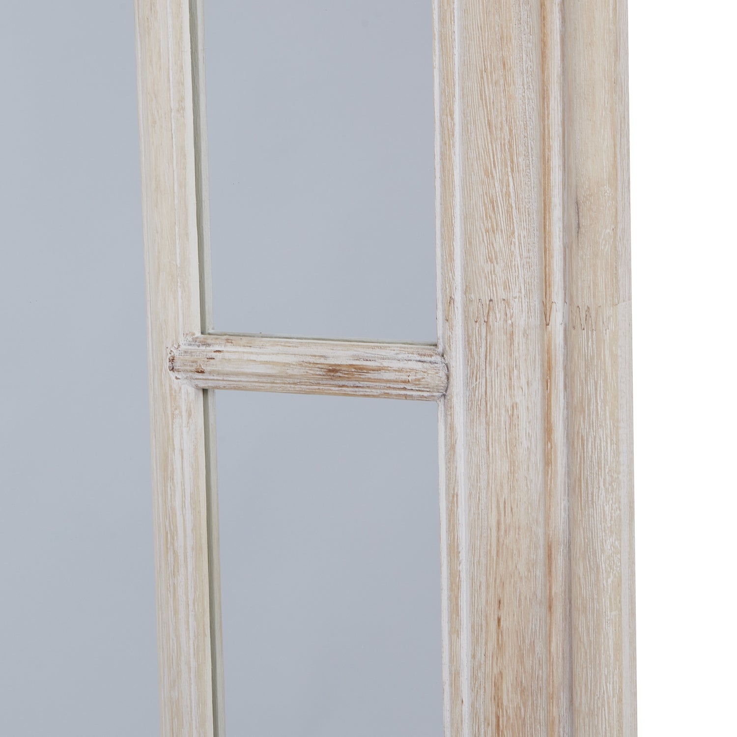 Large Washed Wood Framed Window Mirror - image 4