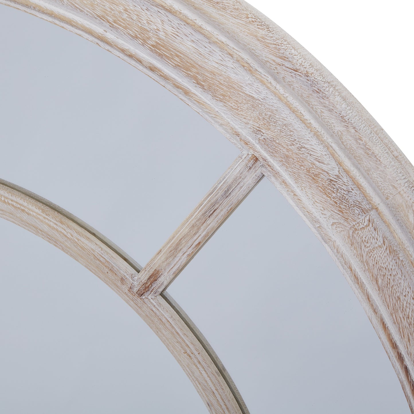 Washed Wood Framed Round Mirror - image 3