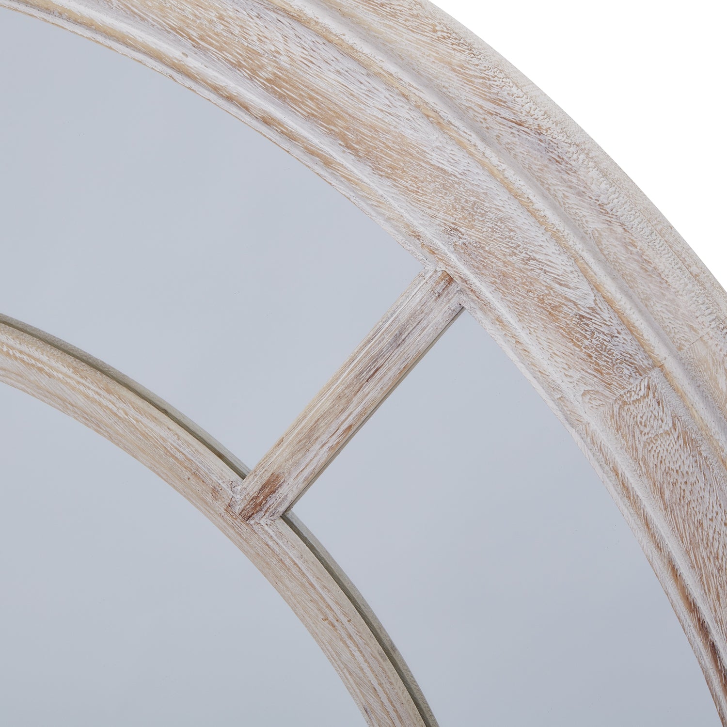 Washed Wood Framed Round Mirror - image 3