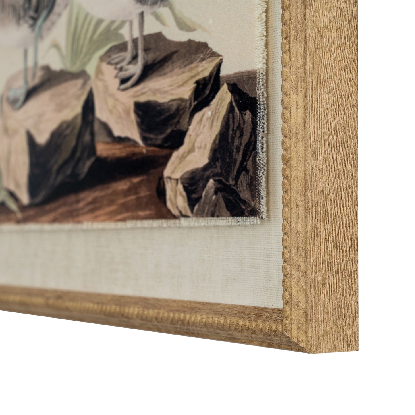 Flora & Fauna Collection Teals On Linen In Beaded Frame - image 2