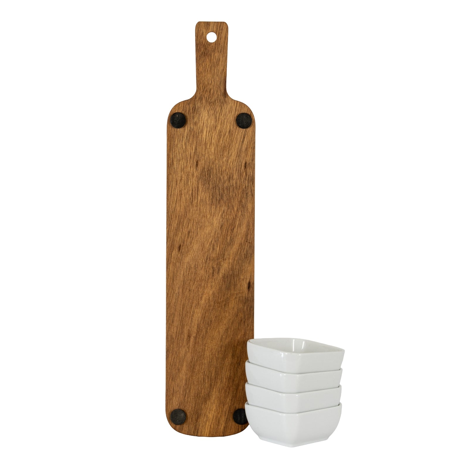 Acacia Serving Board including Four Ceramic Serving Bowls - image 5