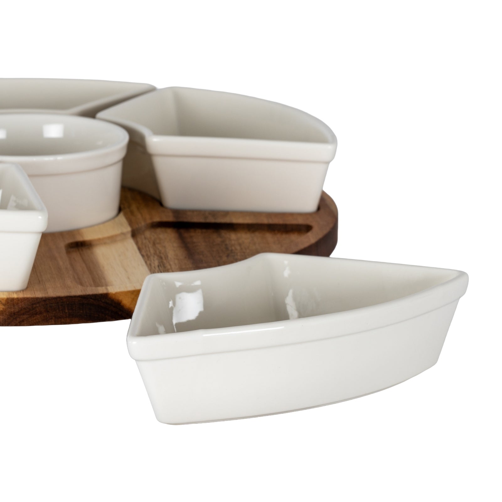 Acacia Lazy Susan including Ceramic Serving Bowls - image 4