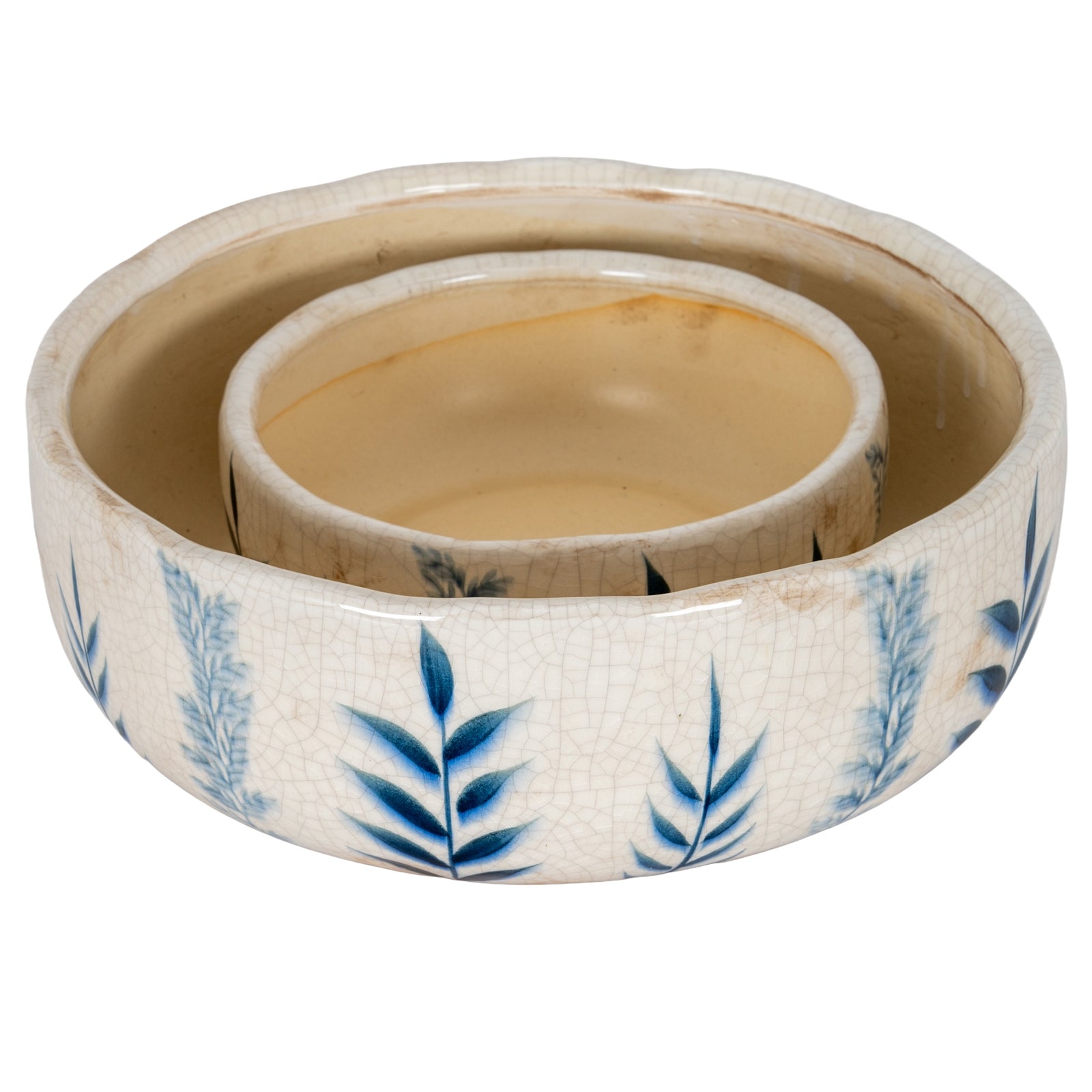Large Blue Flora Bowl Pot - image 4